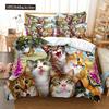 3D Cat Cute Kitten Pattern Duvet Cover Cat Kids Bedroom Decoration Cat Bedding Set For Women Girls Boys Gifts With Zipper 3pcs
