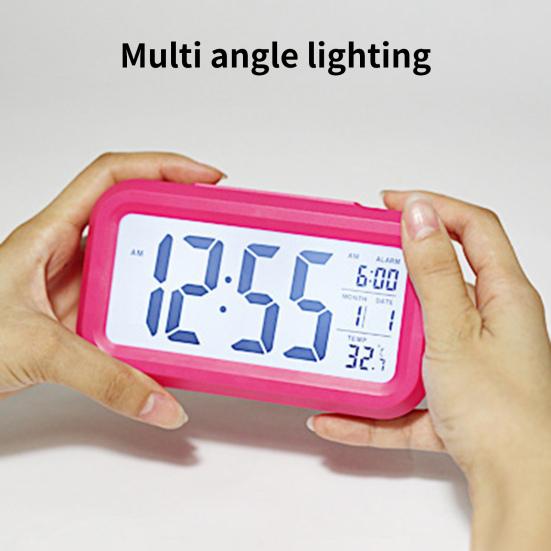 Alarm Clock Mute Backlight LED Electronic Snooze Function Table Clock with Calendar