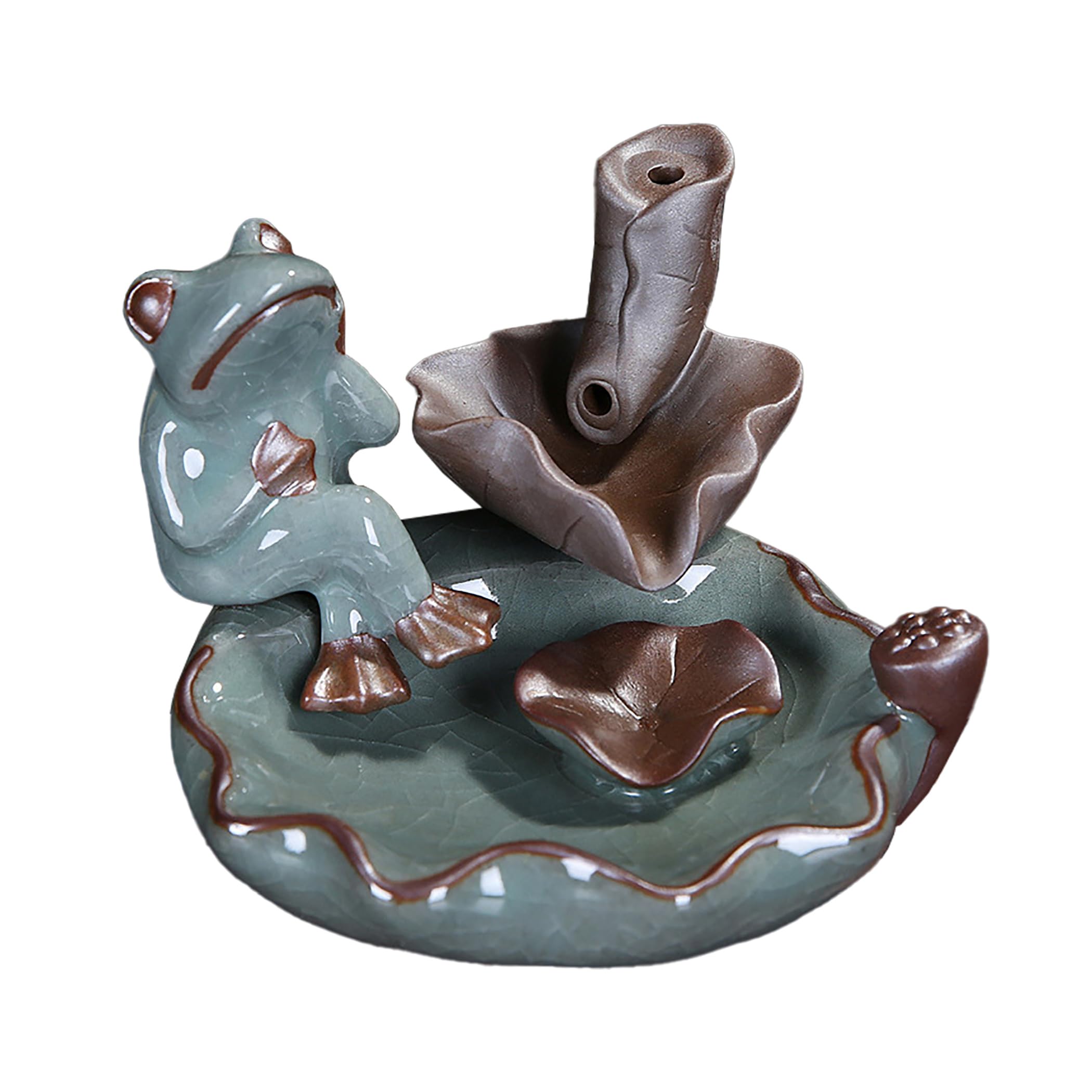 

Felimoa Incense Frog for Interior Decoration and Relaxation Burner, Design, Toryu-koh (Flowing Incense), Ceramic, зелёный