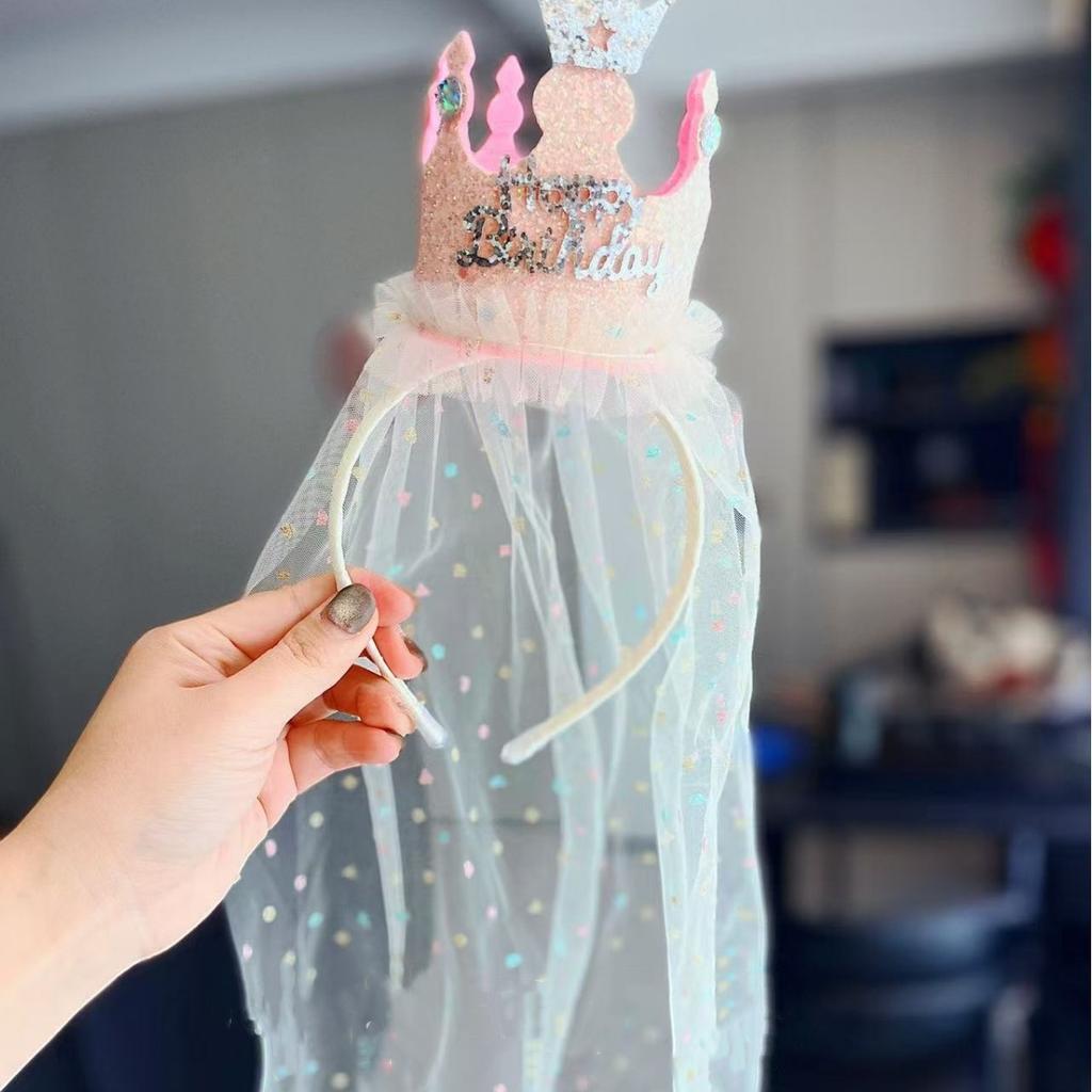 Hair Accessories Birthday Hairband  Candle Happy Birthday Korean Style Headband Cake Colorful Women Hair Hoop Headwear