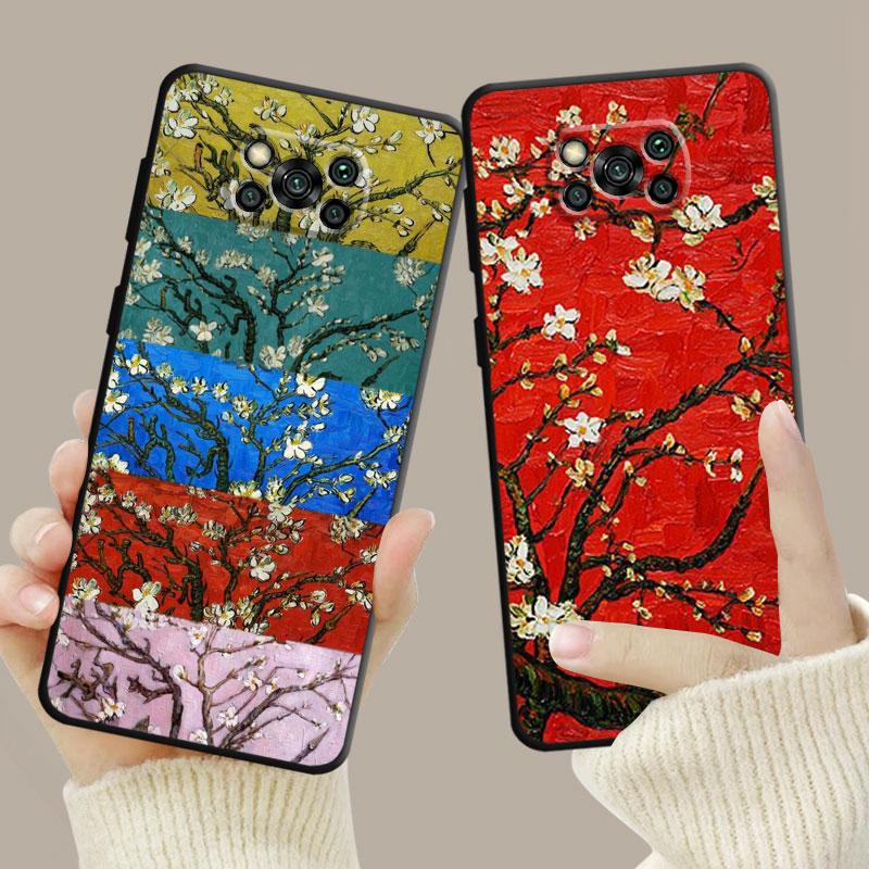 Van Gogh Art Retro Plum Blossom Case For Xiaomi Poco X3 Nfc X4pro M3 C40 For Mi 12 11 10 10t 8 Note10 Lite 11ultra 11t Pro F1