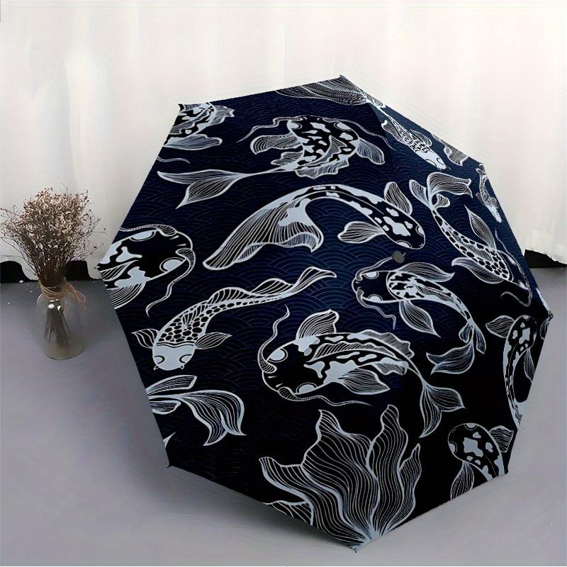 1 Stück Koi-Teich Automatischer Öffnungs-/Schließschirm mit Ein-Knopf-Bedienung, Winddichtes Design Leichter Tragbarer Schirm für Damen & Herren6067