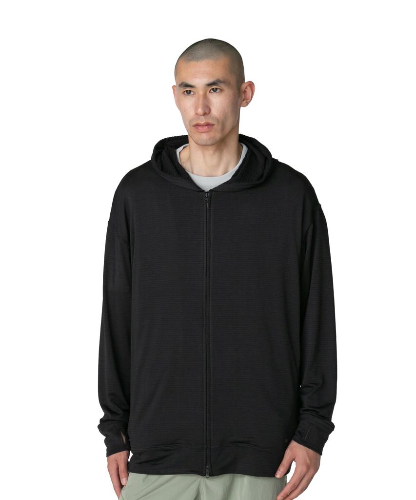 Snow Peak Breathable Dry Grid Zip Up size for and outdoor Hoodie, M, BLACK, SW-25SU007 (Suitable festivals, camping, activities)