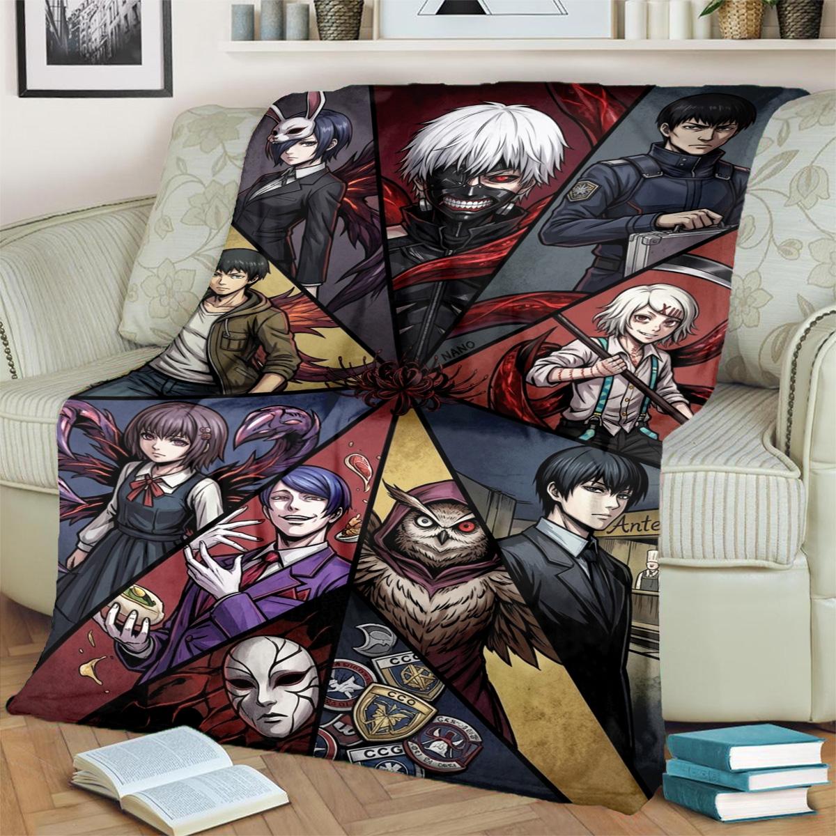

Tokyo Ghoul Comfortable Print Flannel Blanket Warm for Beds, Chairs, Sofas, Bedrooms, Travel, Picnics-kwq197 75x90cm