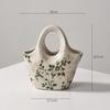 Bag Ceramic Vase Ornaments, Living Room, High Sense, Flower Arrangement, Hydroponics, Creative French Retro Pastoral Style.