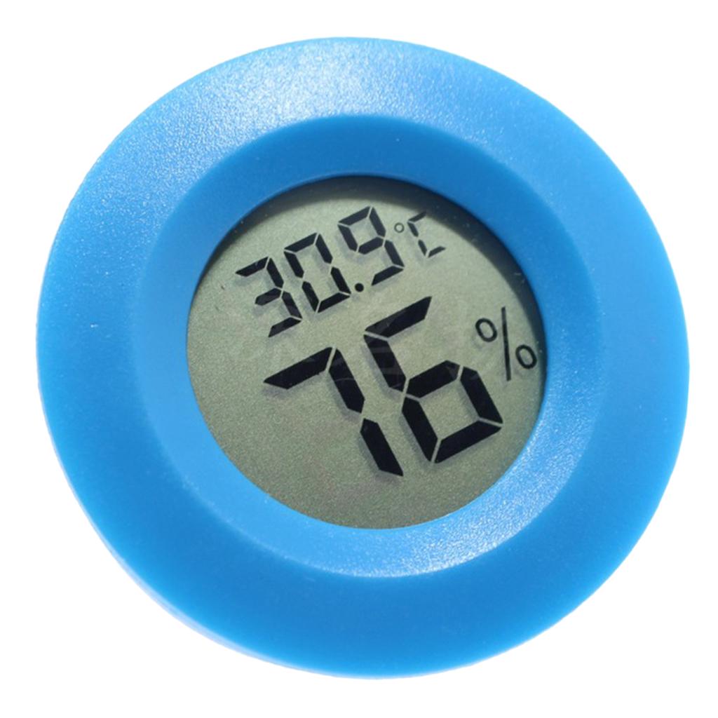 Round Digital Thermometer Humidity,LCD Display For Reptile Tank Red KTY