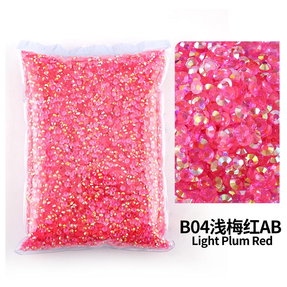 Wholesale Bulk Resin Rhinestone Jelly Color AB transparent AB 2mm,3mm,4mm,5mm,6mm Facets FlatBack Nail Art Garment Decoration