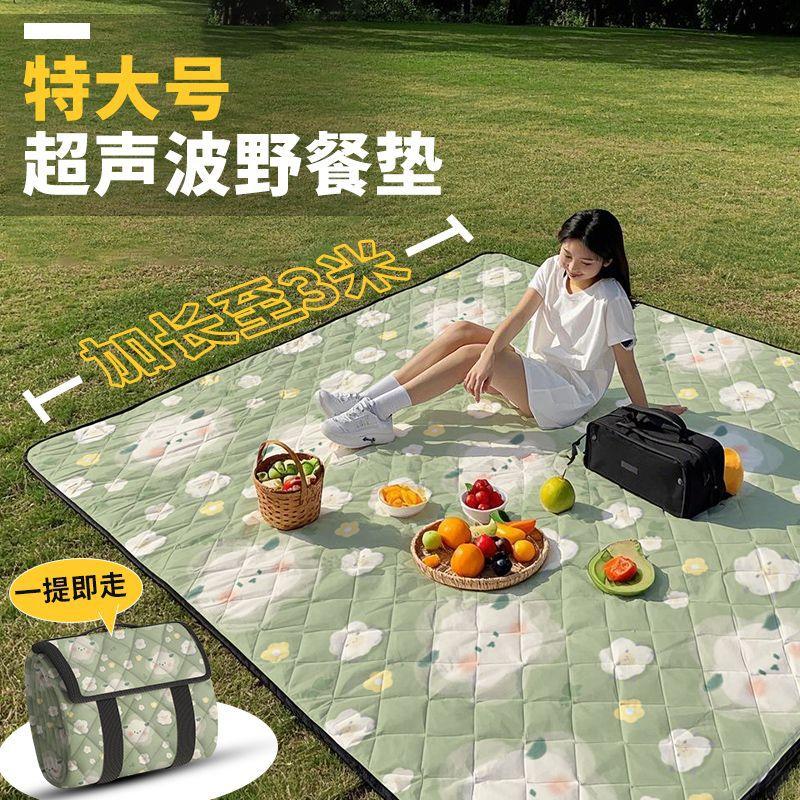 King size 3m ultrasonic picnic mat moisture-proof mat thickened outdoor camping mat seat cushion beach mat portable floor mat