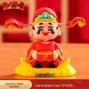 2025 Chinese Style God of Wealth Bobblehead Car Ornament: Cute Cartoon Interior Decoration