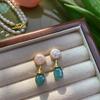 Elegant French Retro Baroque Rhinestone Stud Earrings for Women