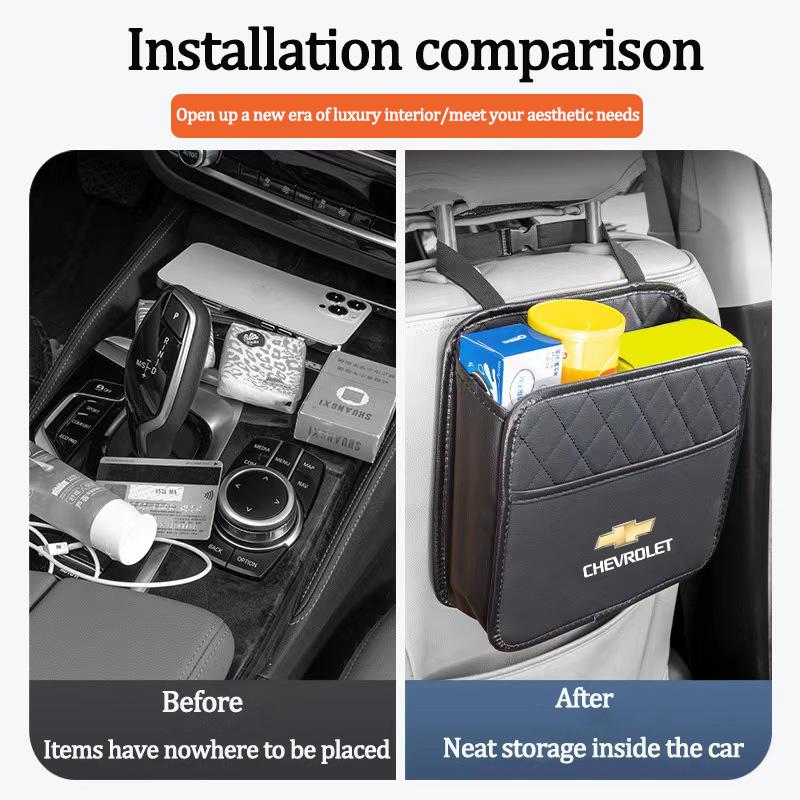Leather Car Seat Storage Box Tool Organizer Case Auto Accessorie For Chevrolet Bolt Impala Onix Camaro Sonic Spark Captiva Cruze