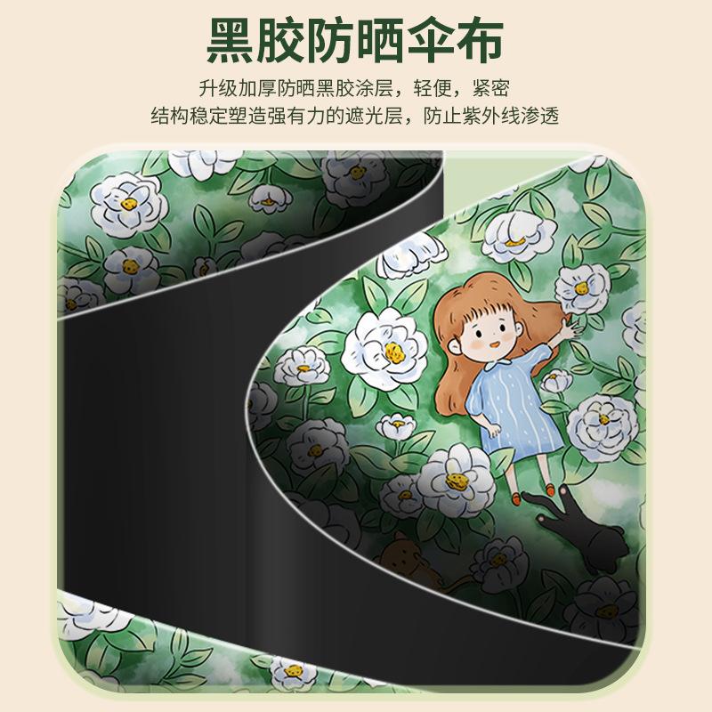 Children's umbrellas for primary school students 6-12 years old love manual portable folding advanced vinyl sunscreen parasol