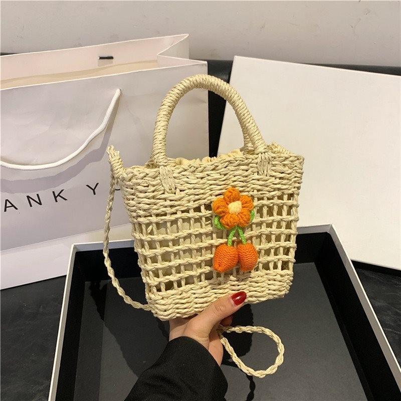 Adorable 2024 Mini Woven Straw Bag In Brown And Beige Ideal For Daily Outfits