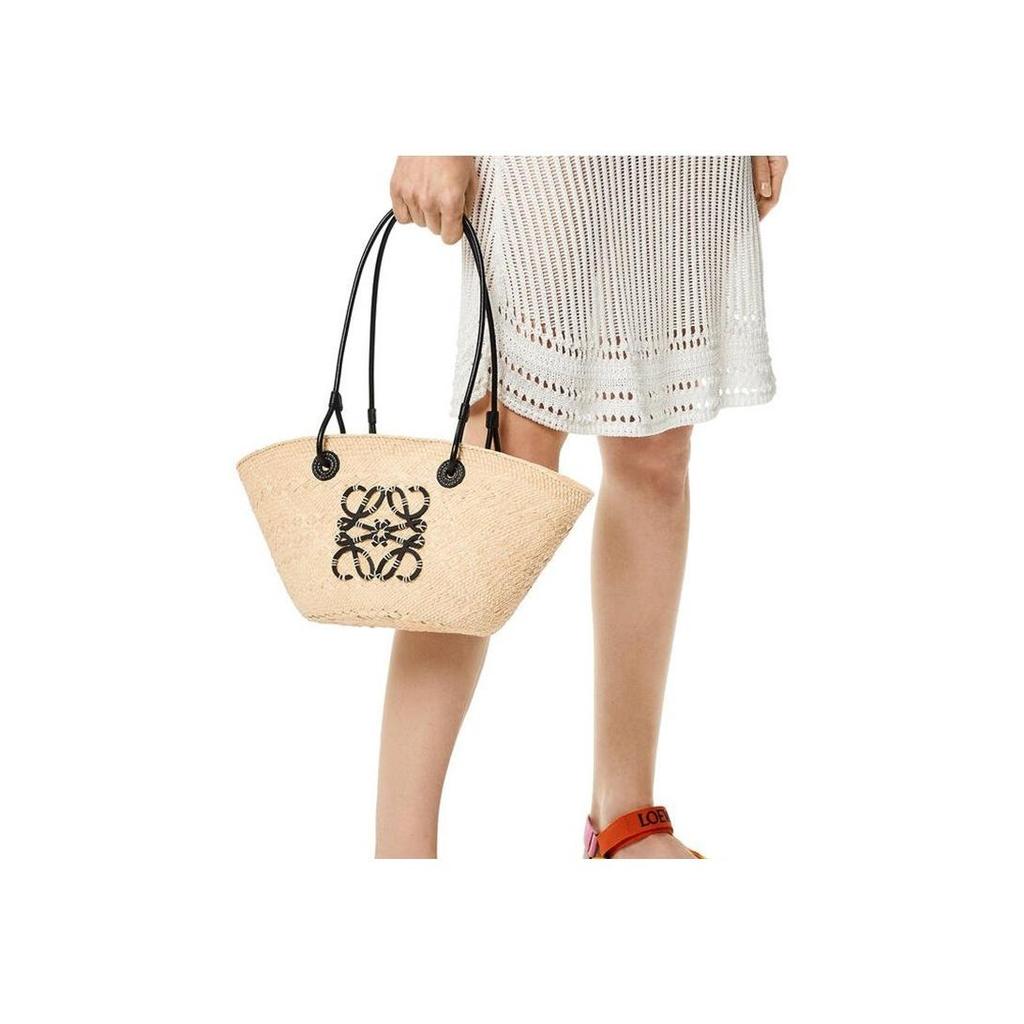 Loewe Anagram Basket Small Bag Natural/Black Women Tote_bags A223P65X01-2165