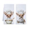 2Pcs Dish Towel Cartoon Dog Bear Pattern Super Water Absorbent Reusable Kitchen Towels Machine Washable Household Cleaning Rags