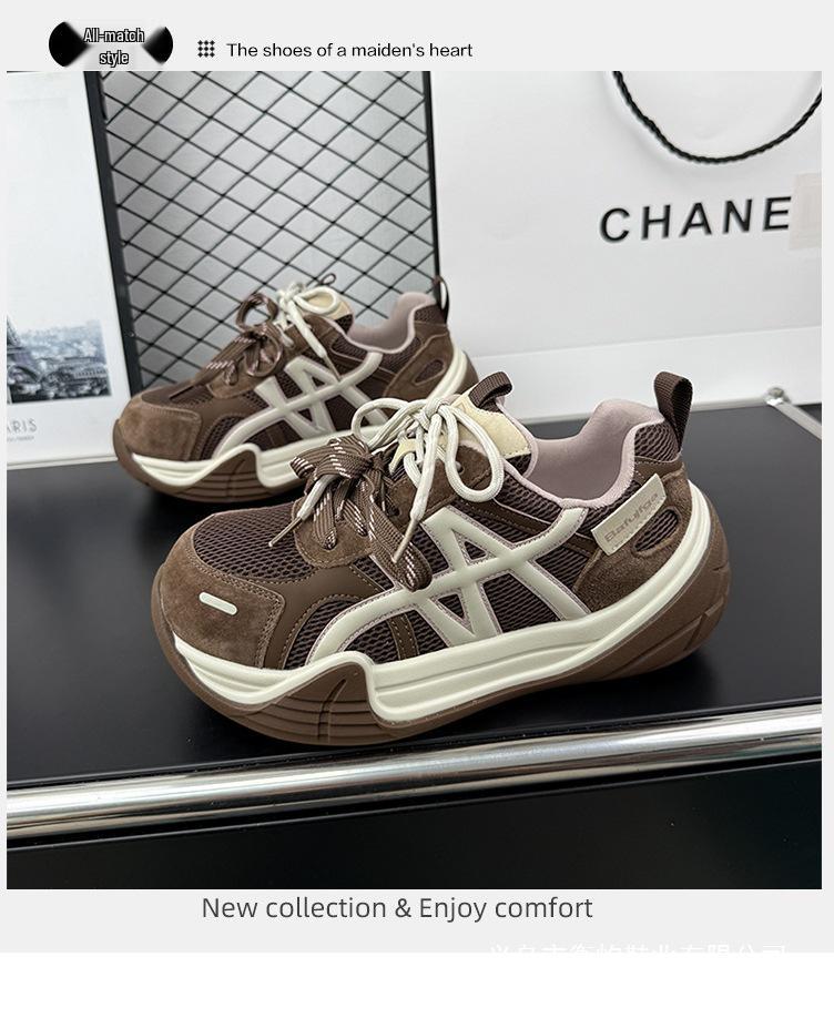 2025 Spring/Autumn Forrest Gump Lightweight Versatile Red Women's Trainer Shoes with Thick Soles