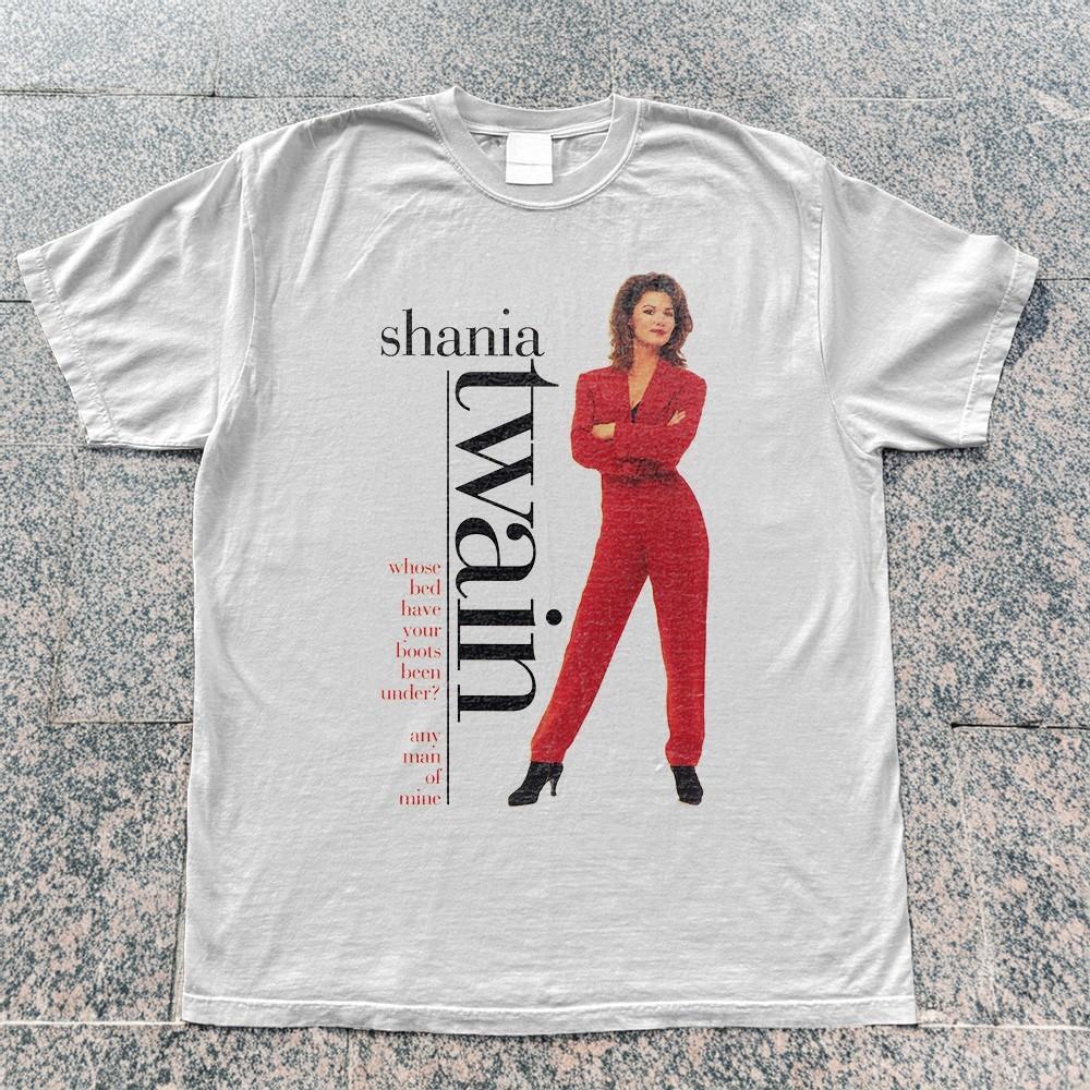 Shania Twain Whose Bed Have Your Boots Tshirt White Cotton Tshirt Unisex T-Shirt M