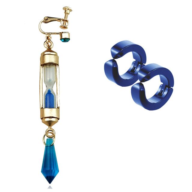 Anime Vanitas Earrings The Case Study of Vanitas No Karte Props Hourglass Earrings Blue Ear Clip Set Cosplay Jewelry For Fans