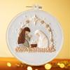 Religious Embroidery Set with Embroidery Hoop Instruction Beginner Stitching Craft Set with Embroidery Thread and Needle