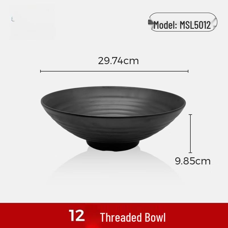 Wuhe 12-inch Melamine Threaded Noodle Bowl