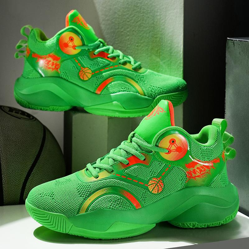 

Practical basketball shoes extra large size high quality rubber sole fly woven breathable non-slip youth game sports shoes 48