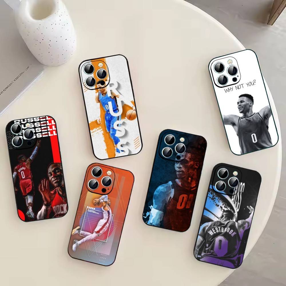 Russell W-Westbrook Basketball Support Phone Case For iPhone 17,16,15,14,13,12,11 Plus,Pro Max,XS,Soft Black Cover