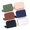 Chic Accordion Card Holder: Woven Zipper Coin Purse with Multi-Card Slots for Men & Women