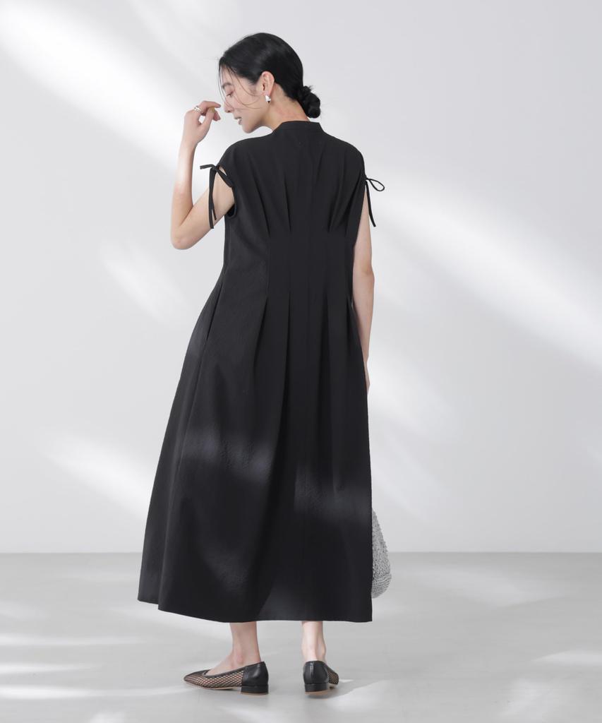 Nano Universe Ribbon Drawstring Soccer Shirt F Women's Dress, 010, Black, 669-5219318