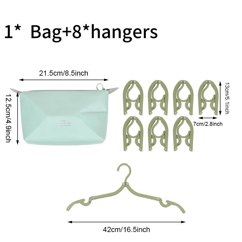 

9 шт. Дорожные складные пластиковые вешалки для одежды, Портативные, для деловой поездки, Сумка для хранения, Студенческое общежитие, Сушилка для носков и нижнего белья зелёный