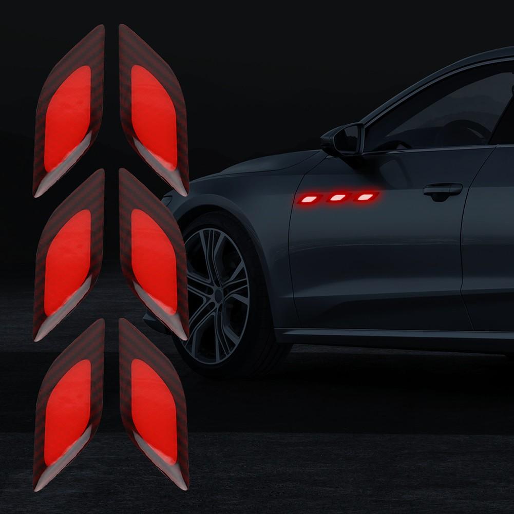6pcs Reflective Stickers for Collision Protection In Cars & Motorcycles