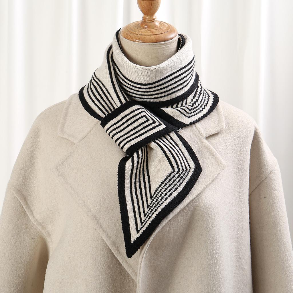 New Korean Style Knitted Shawl Scarf Women Winter Black White Checkered Plaids Grids Scarf Pashmina Shawls