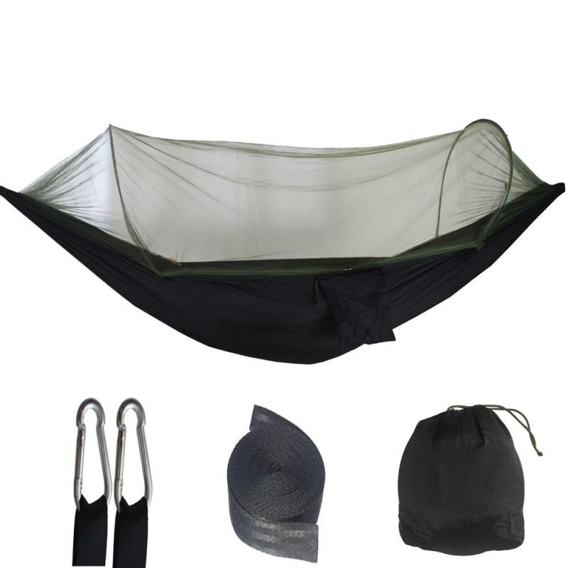 Quick-Open Mosquito Net Hammock Outdoor Camping Hiking Backyard Relaxation Lightweight Nylon Portable Bed