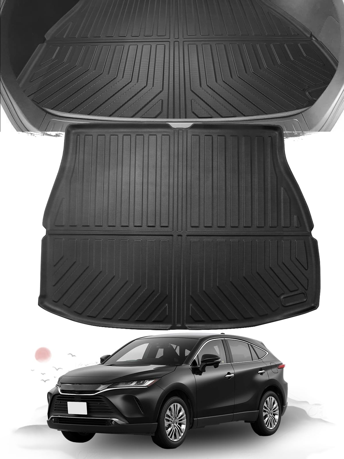 

ruiya Складной Новый Toyota Harrier 80 Серии 80 Серии Harrier Коврик для багажника Специальный поддон для багажника 3D Коврик для багажника Водонепроницаемый Материал TPE Пятно