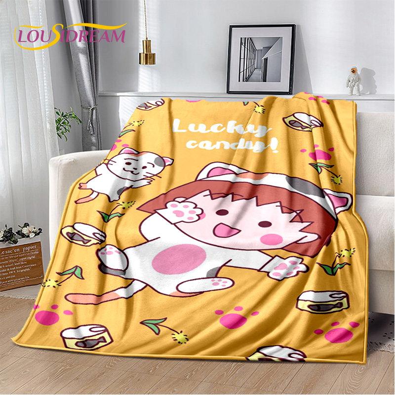 Chi-bi Maruko Sakura Momoko Cartone Animato Morbida Coperta di Peluche, Coperta di Flanella Coperta da Lancio per Soggiorno Camera da Letto Letto Divano Picnic Bambino