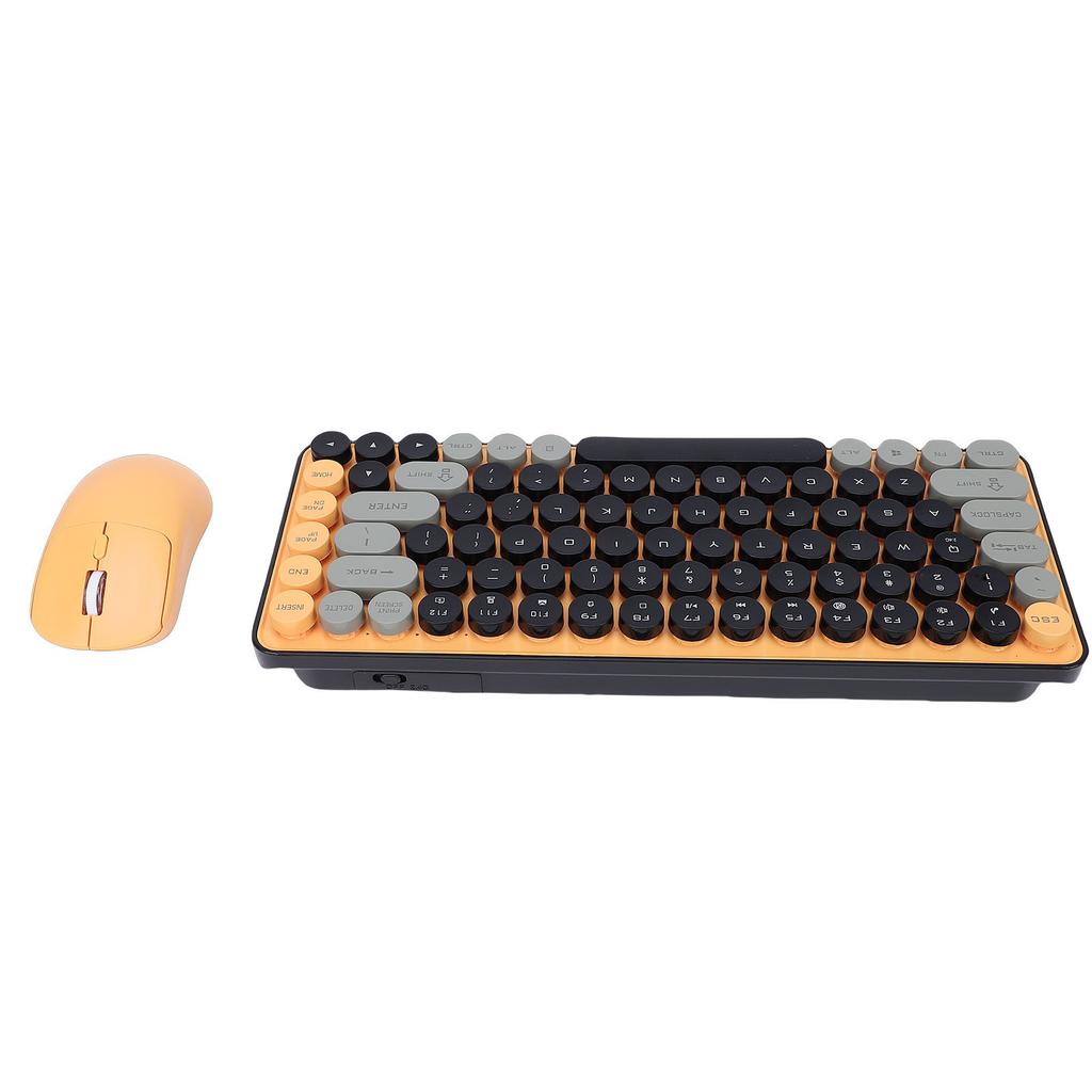 Wireless Keyboard and Mouse Combo 85 Keys Cordless Mice Keyboard with Round Keycaps Dual Mode