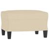 Armchair with Footstool Cream 60 Cm Fabric