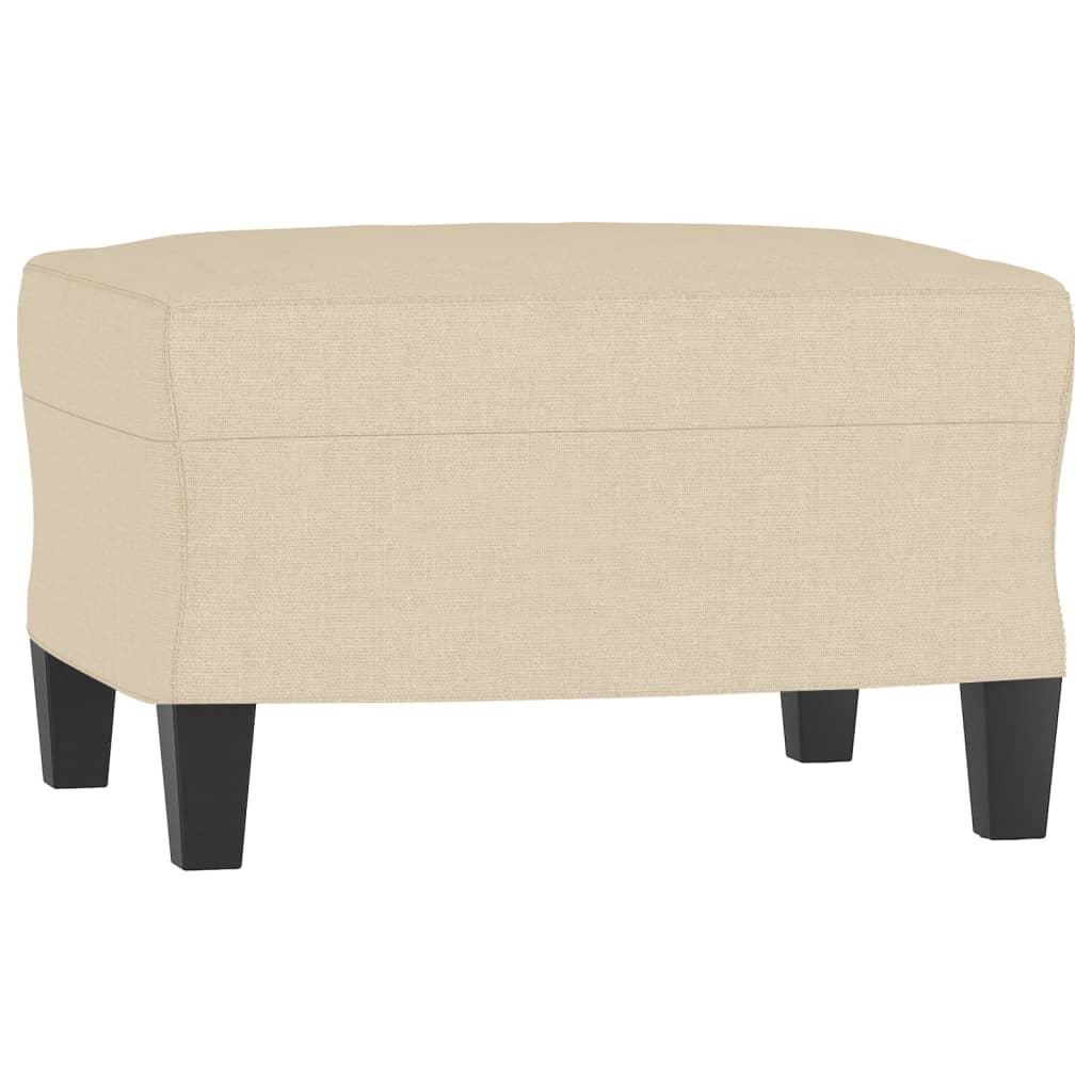 Armchair with Footstool Cream 60 Cm Fabric