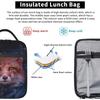 The Fox Hid In Leaves Insulated Lunch Bag Portable Lunch Box Cooler Tote for Boys Girls Adults