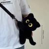 Zaini Gatto Nero Occhi Grandi Gattino Bambola Peluche Kawaii Animali di Peluche Borsa a Spalla Grande Capacità Giocattolo Morbido Borsa a Tracolla Moda
