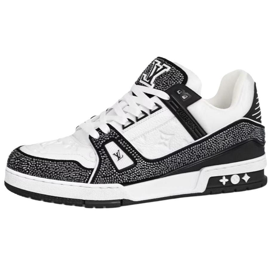 Louis Vuitton Lv Trainer Sneakers 'Black White Rhinestones' 1ABM04