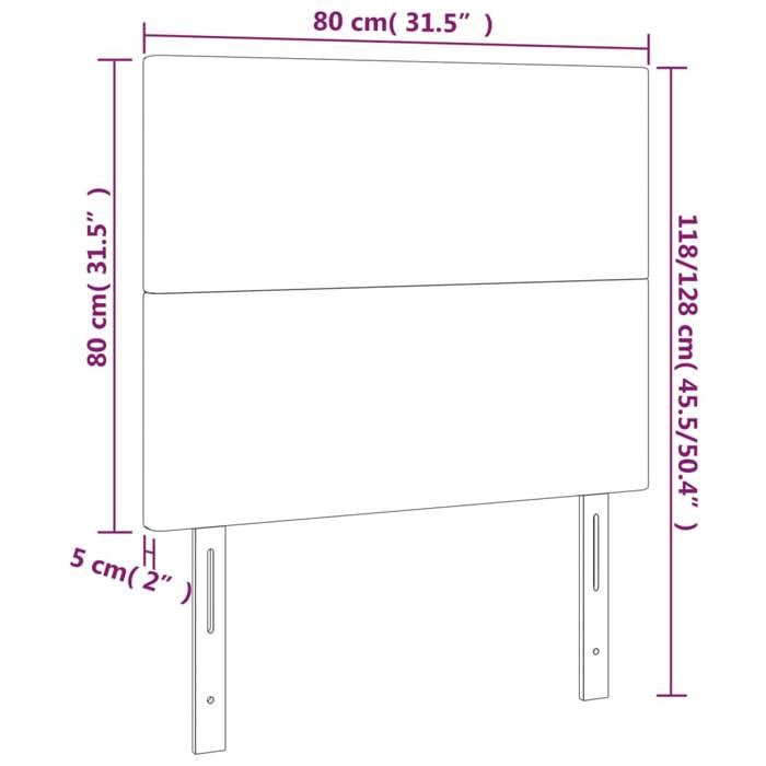 VidaXL Tête de Lit à LED Meuble de Chambre à Coucher Accessoire de Lit Simple Tête de Cadre de Lit Intérieur Noir 3122216