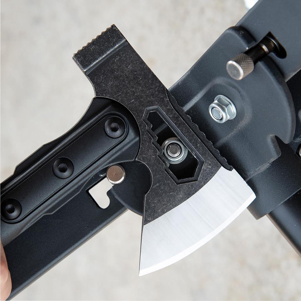 TESCOACH 3-in-1 Camping Axe, Thin Firewood Splitting Hatchet, 27cm, Black, 0.57kg