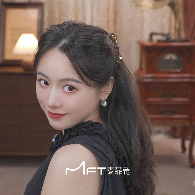 Leopard Print Bow Anti Slip Hair Comb Insert Clip Bangs One Word Top Clip Women Daily Hair Accessories