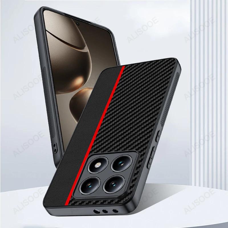 Shockproof Funda for Xiaomi 14T 15T Pro / Mi 15T 14T Pro Case Luxury Fiber Texture PU Leather Protection Cover Capa