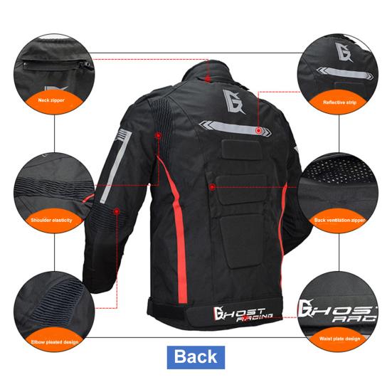 Motorcycle Jacket Contrast Color Fall Protection Unisex Waterproof Motorbike Riding Jacket for Spring