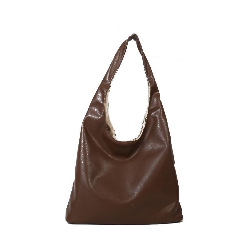 

Новая дорожная сумка-тоут большой вместимости для通勤, женская простая и универсальная на плечо, подмышку, женская сумка, портативная сумка-тоут коричневый