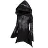Women's Gothic Hoodie Jacket Street Goth Punk Style Black Long Hooded Harajuku Sweatshirts Oversized Zip-up Y2K Outwear Tops