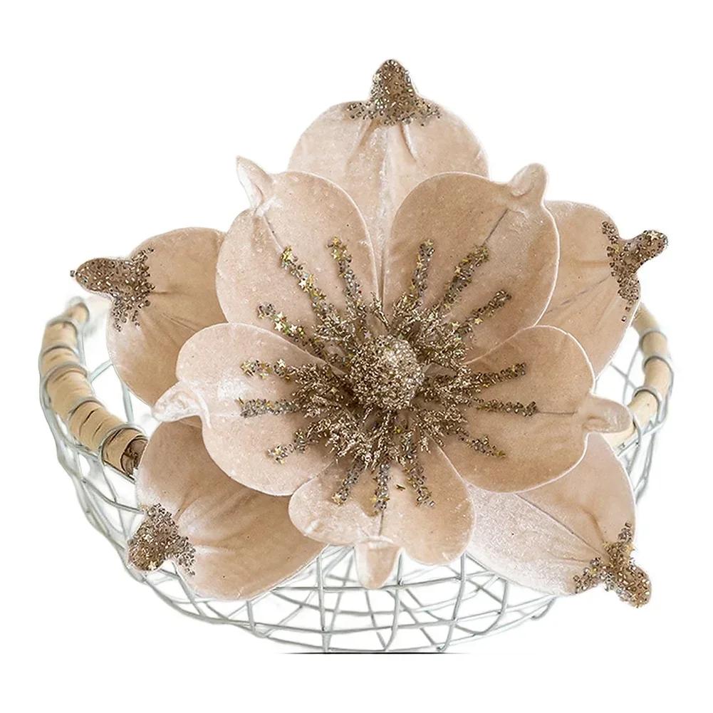 Artificial Magnolia Flower Picks for Christmas Tree Decoration Fabric Magnolia 24 by 17 Centimeters Holiday Floral Display