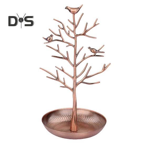 

Винтажная подставка для украшений в виде птиц, деревьев, безделушек, ключей, сережек, ожерелий, колец, браслетов, ювелирных изделий, аксессуаров, подставка-органайзер, металлическая стойка для хранения красный/бронзовый