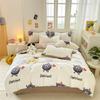 Class A Maternal And Infant Grade Cartoon Washed Cotton Four-Piece Set, Bed Sheet, Bed Hat, Student Dormitory 3Pcs Set, All-Season Bed